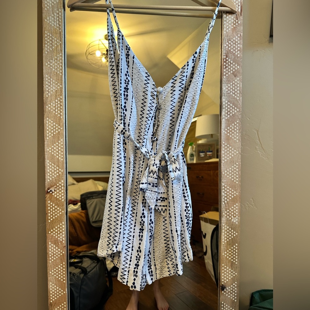 Cai-shen Romper | Blue and White | Size XS